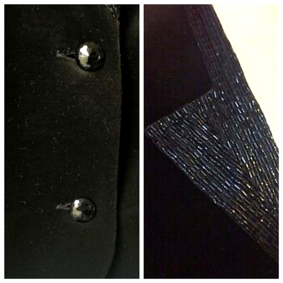 ACT 111 VINTAGE Velvet & Beads Evening Black Tie Cocktail Blazer - Picture 13 of 13
